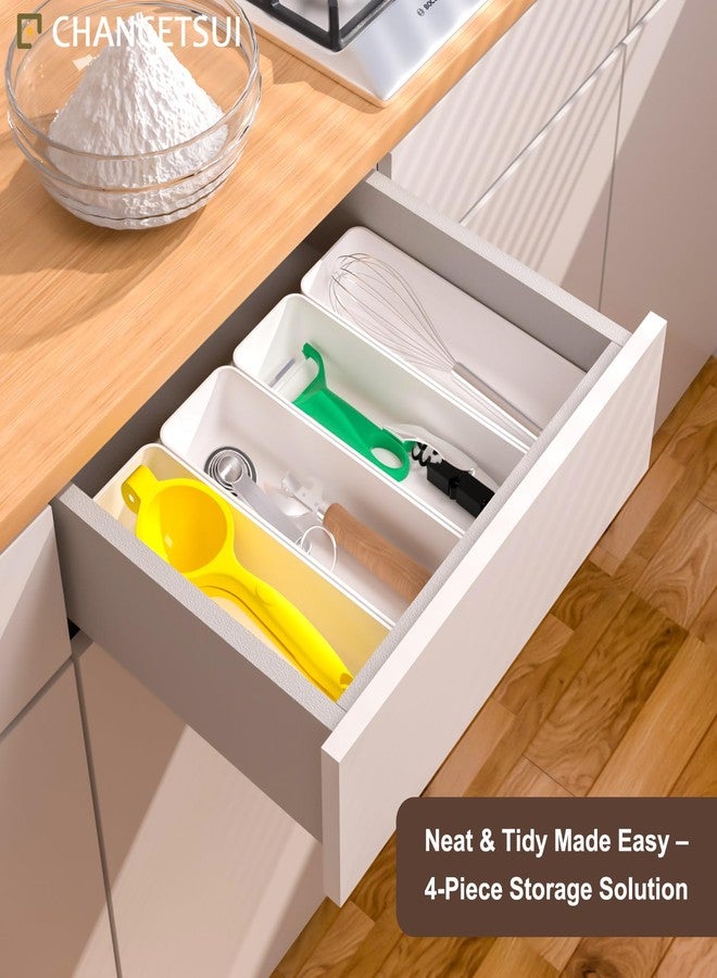 CHANCETSUI Stackable Utensil Organizer For Kitchen Flatware: Plastic Kitchen Cutlery Holder Trays, Cooking Silverware Storage For Drawer, Cabinets, Countertops Supplies - Image 5